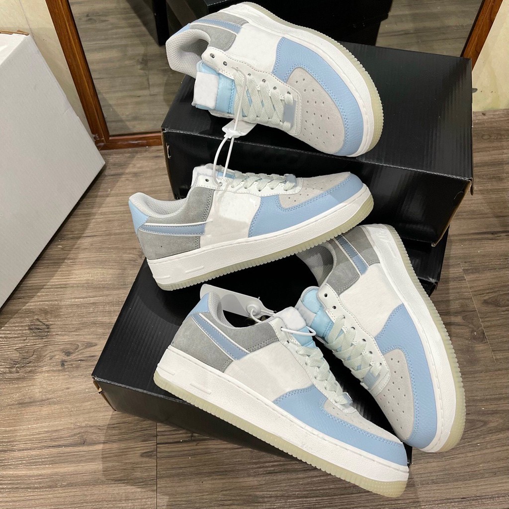 Giày thể thao sneakers cao cấp phối màu xám xanh trắng mã 204