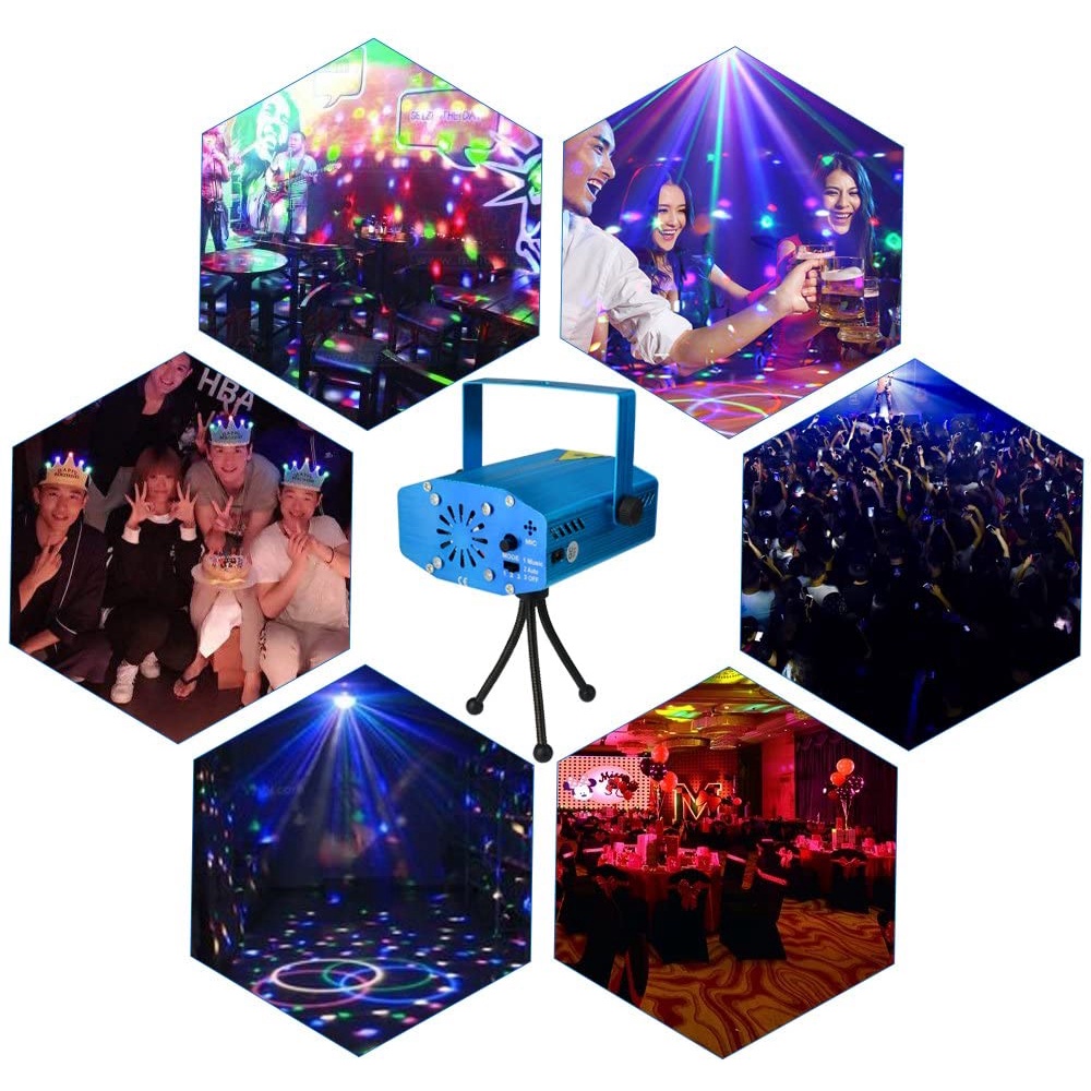 Đèn Laser Mini Sân Khấu, Vũ Trường, Trang Trí Phòng Karaoke Cảm Biến Theo Nhạc