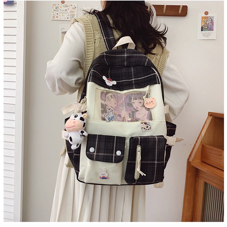 Ba Lô Học Sinh Thời Trang Hàn Quốc Trẻ Trung Cho Nữ Size 41CM - Tặng Gim Cài Và Gấu Bông Siêu Hottt BALO-542