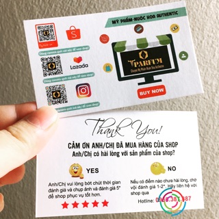 Thank Card ReView Đánh Giá 5 Sao Cho Bán Hàng Đa Kênh