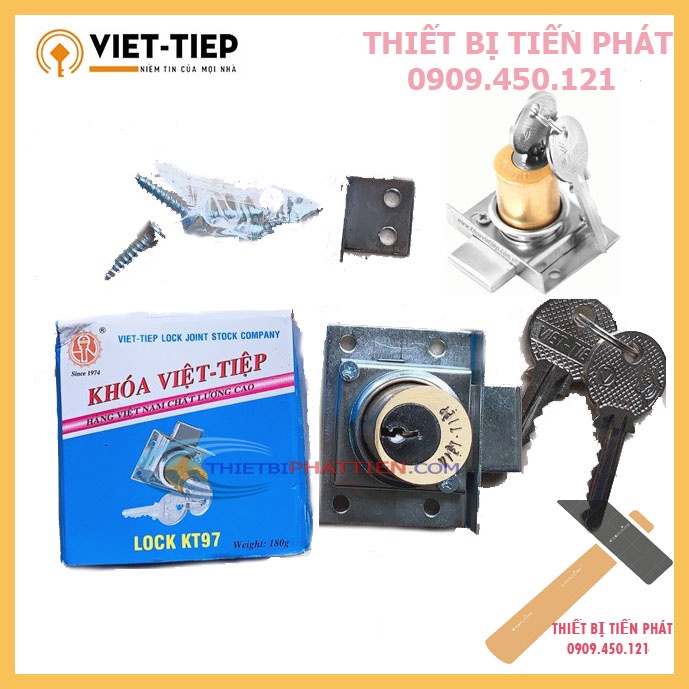 FREESHIP 99K TOÀN QUỐC_Ổ Khóa Tủ VIỆT TIỆP KT97 Bằng Đồng Thau, Chuyên Khóa Cửa Tủ (Chính Hãng)