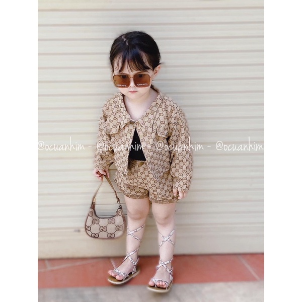set khoác gucci +quần bé gái