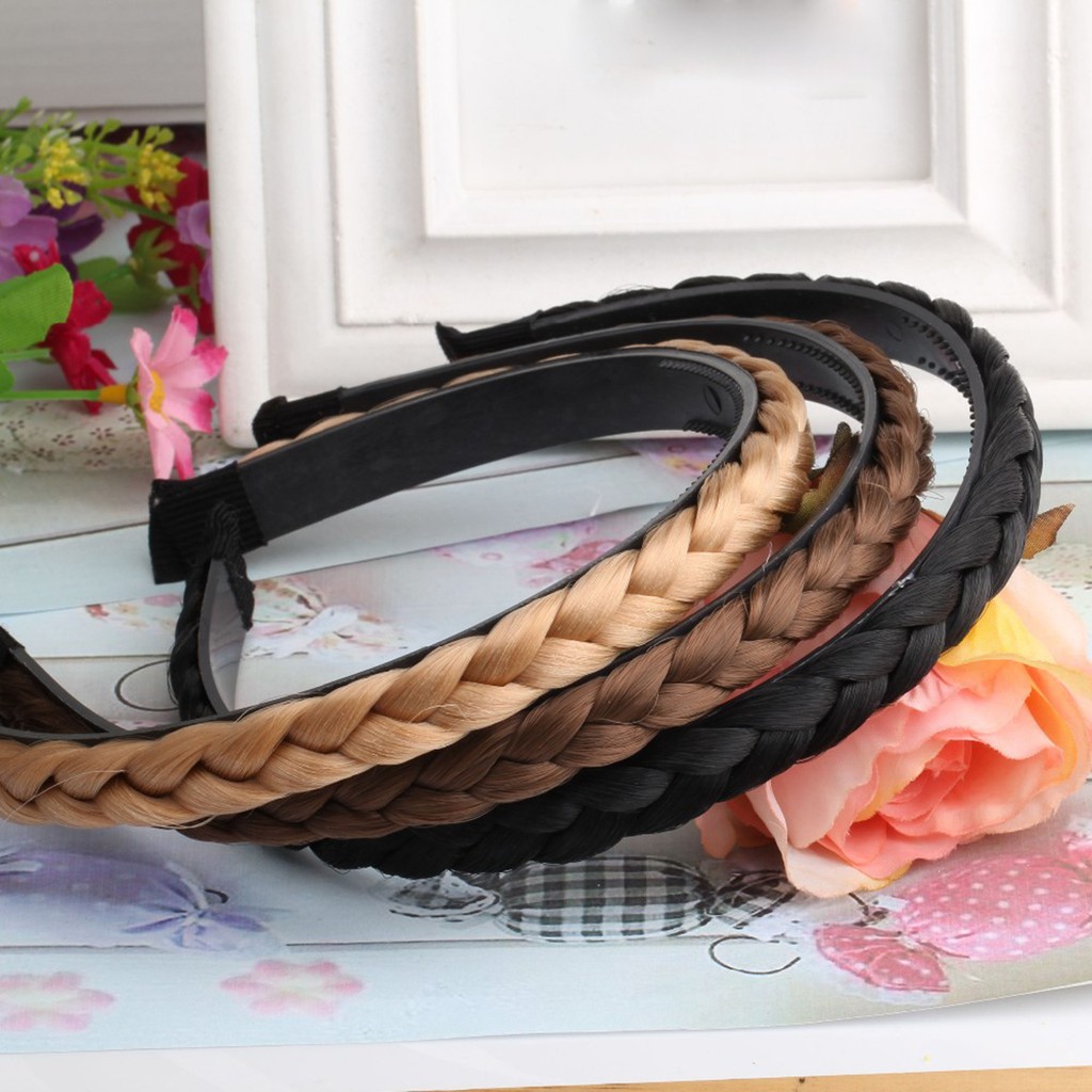 Băng đô tóc giả thắt bím phong cách boho cho nữ