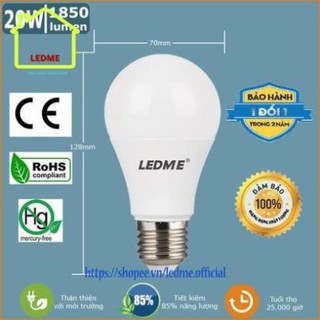 [BH 24th] Bóng đèn Led tròn Ledme 20W Tiêu chuẩn châu Âu Siêu sáng tiết kiệm  an toàn cho người và môi trường