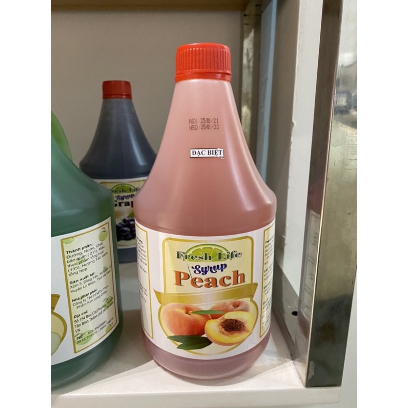 Siro Trái Cây Fresh Life loại bình 2,5Kg (Táo,Đào,Bạc Hà,Vải,Dưa Gang) | BigBuy360 - bigbuy360.vn