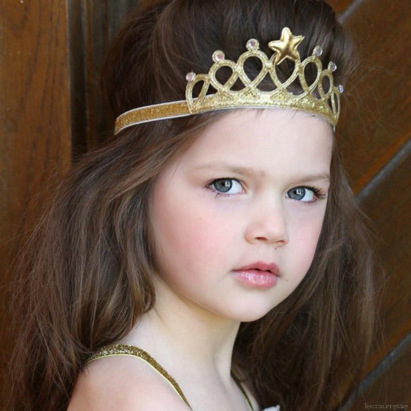 Băng đô vương miện co giãn xinh xắn cho bé gái