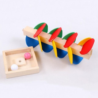Wooden Tree Marble Ball Run Track Game Baby Montessori Blocks Kids Children Intelligence Educational Model Building Toy