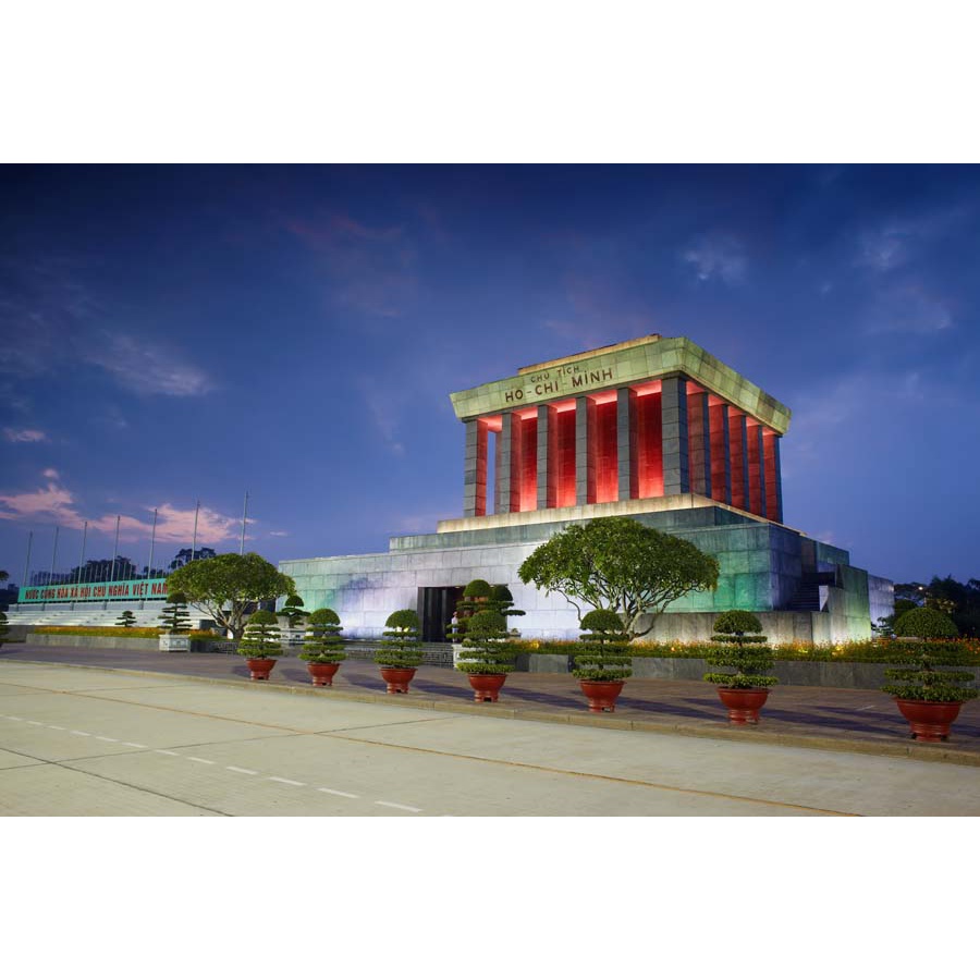 Tranh dán tường hà nội 3D LẮNG BÁC, CẦU LONG BIÊN Miễn Phí chèn tên riêng Quán, chèn chữ và logo theo yêu cầu