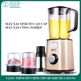 Máy xay sinh tố hoa quả, thực phẩm, máy xay công nghiệp công suất 450w tiết kiệm điện năng, 3 cối lưới lọc, BH 12 tháng