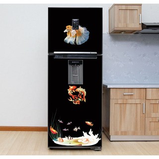 Decal trang trí tủ lạnh mẫu cá Koi 1
