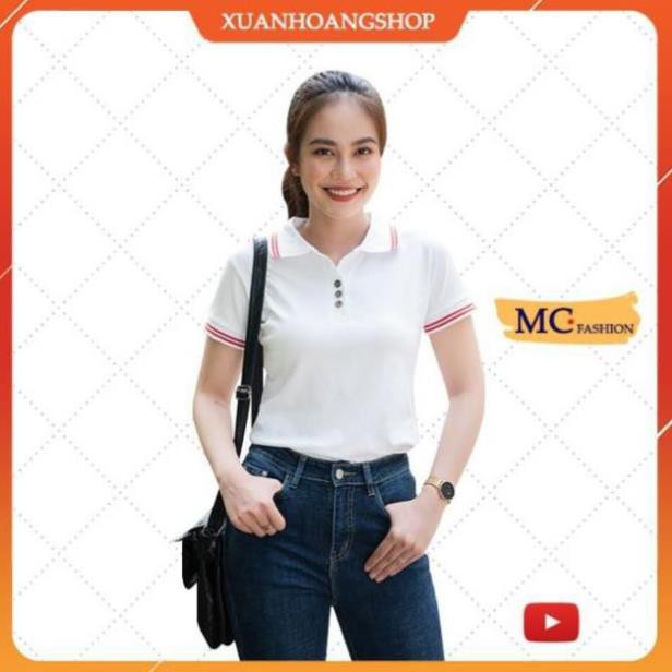 ! Áo Phông Nữ Màu Đen Có Cổ Tay Ngắn Đẹp (Đen, Đỏ, Vàng, Trắng, Nâu) Vải Cotton Mc Fashion Ap169 . New 👕 ea  ྇