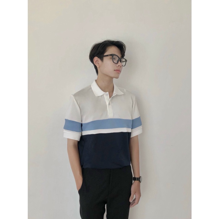 Áo Thun Nam Cổ Trụ Phối Màu Chất Cotton Mềm Thấm Hút Tốt Phong Cách Lịch Lãm Trẻ Trung Hot Trend [NEW UNISEX]