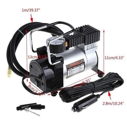 Bơm Hơi Điện Ôtô Xe Máy Mini 12V 💢 FREESHIP 💢Bơm siêu khỏe, Kích thước nhỏ gọn tiện lợi