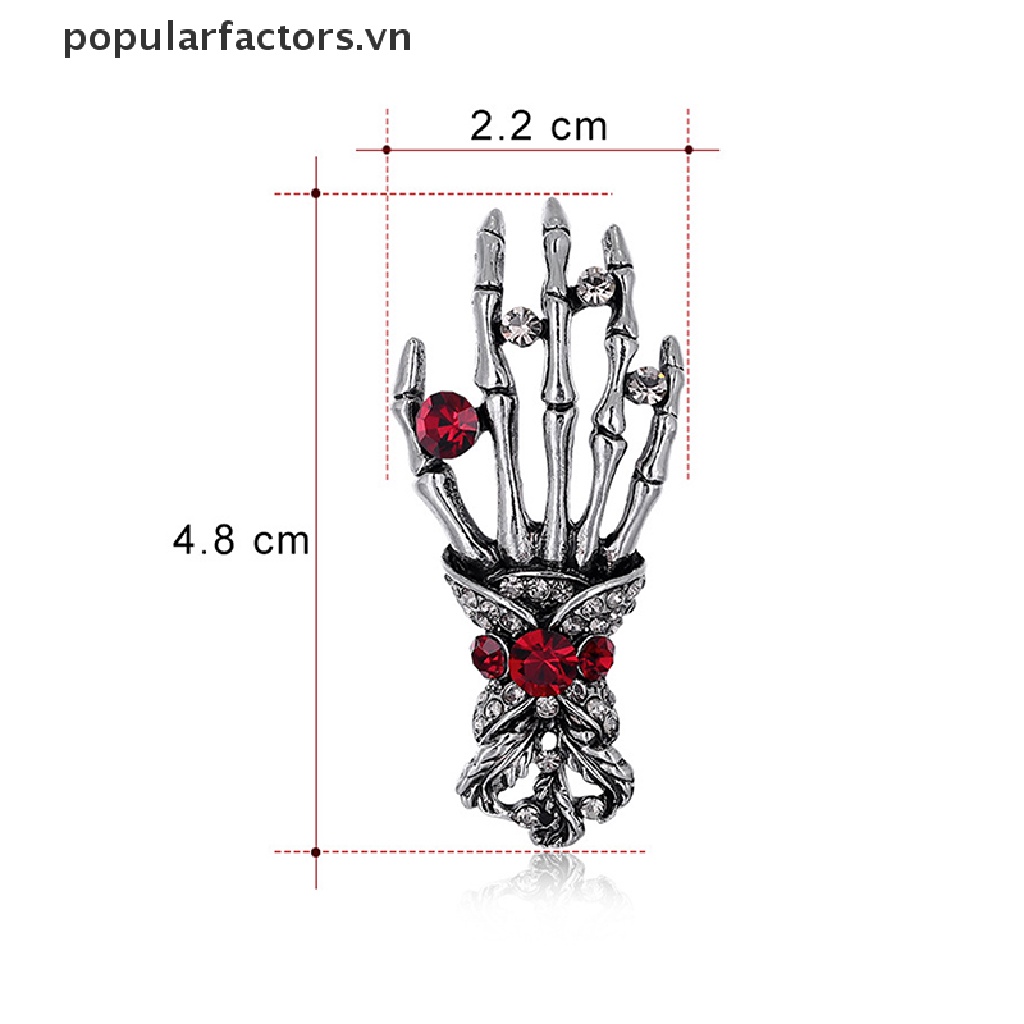 Ghim Cài Áo Hình Đầu Lâu / Bàn Tay Đính Đá Phong Cách Punk Hip Hop