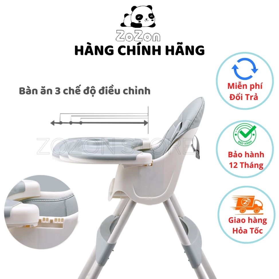 Ghế ăn dặm cho bé Zozon kèm mặt bàn ăn dặm kiểu nhật và BLW 2 chế độ chân cho bé trai bé gái từ 6 tháng