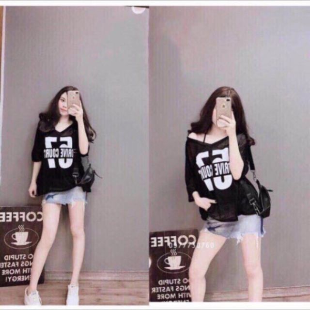 Sét áo lệch vai + thun