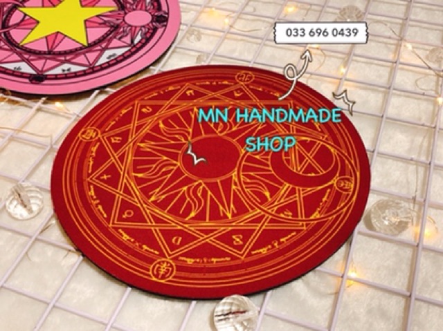 Lót chuột tròn hình Captor Sakura - thủ lĩnh thẻ bài