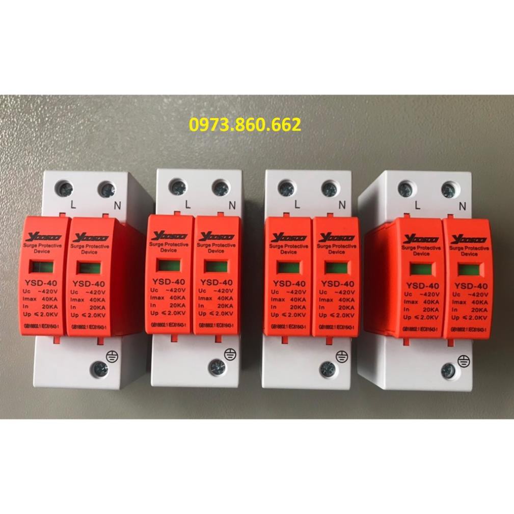 Chống sét lan truyền AC 2P 4P 40kA - phụ kiện chống sét năng lượng mặt trời solar -TBĐ
