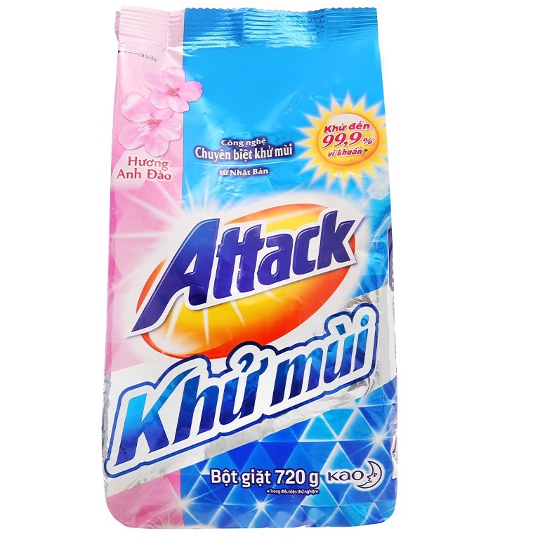 Bột giặt Attack khử mùi 720g