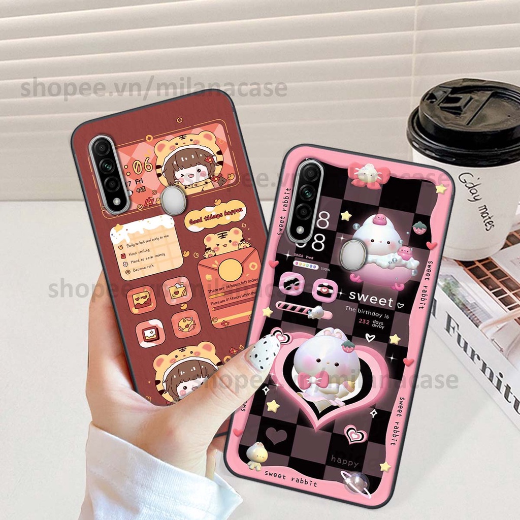 Ốp Oppo A31 hình đồng hồ icon gấu mèo cute cực dễ thương ngộ nghĩnh