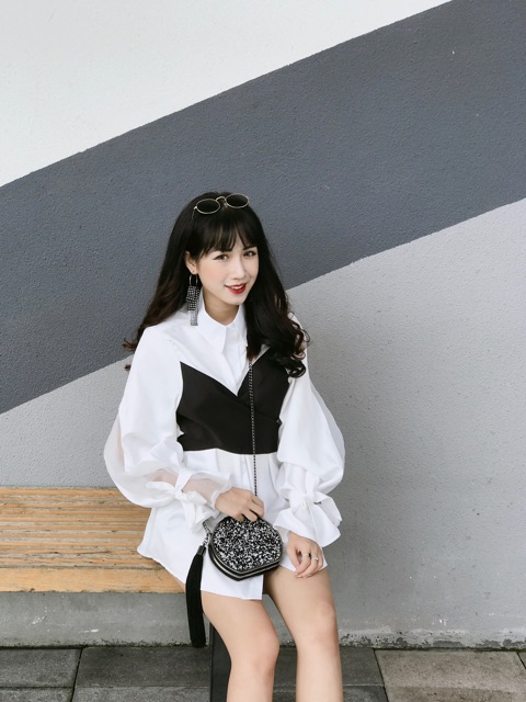 Sơ mi liền yếm ulzzang | BigBuy360 - bigbuy360.vn