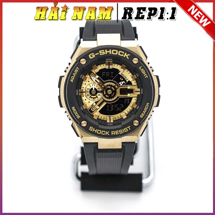 Đồng hồ nam G-Shock.GST-400G-1A9.Mặt 51mm,viền thép,dây cao su,chống sốc,hiển thị kim điện tử.