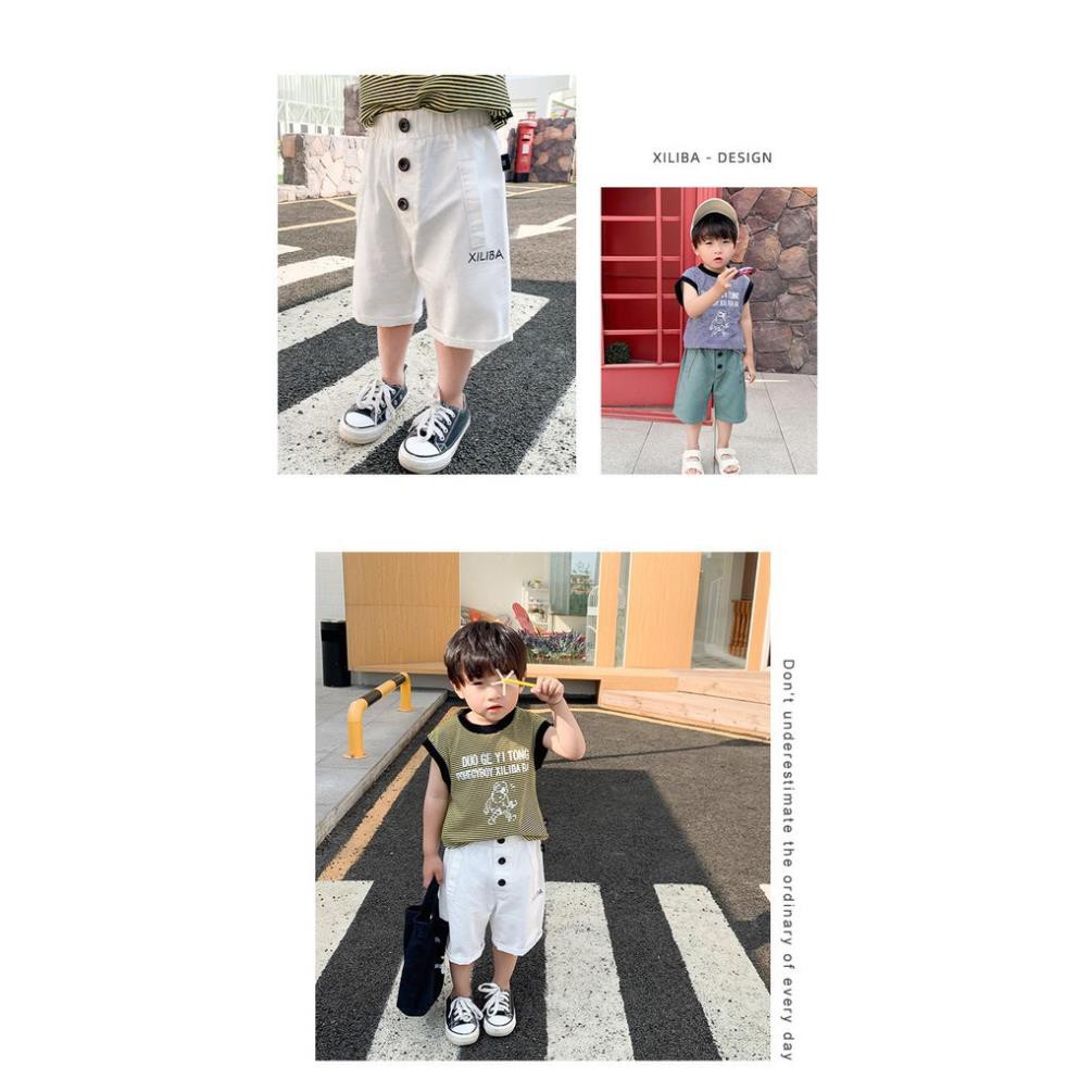 [SALE] QJ26⚡Size100-140 (12-30kg)⚡Quần đùi mềm kaki cho bé⚡Thời trang trẻ Em hàng quảng châu freeship