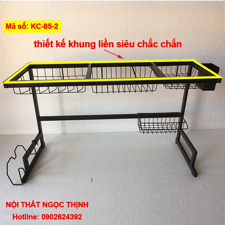 [RẺ VÔ ĐỊCH] Kệ chén đa năng nhà bếp 100% inox cứng cáp sơn tĩnh điện màu đen chống gỉ | BigBuy360 - bigbuy360.vn