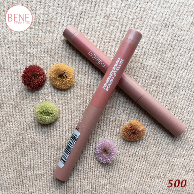 [Chính Hãng] Son Bút Chì L'Oreal Matte Lip Crayon 500 Caramel Blonde Nude