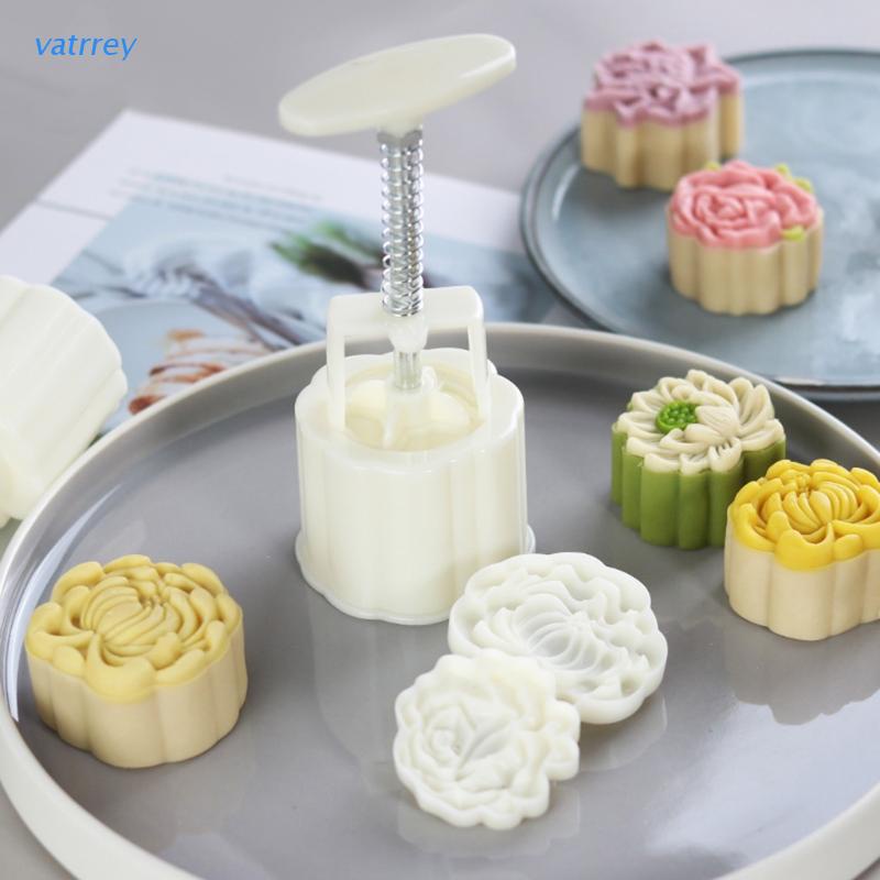 Khuôn Nhựa Làm Bánh Trung Thu 75g Hình Hoa Cúc / Hoa Sen Diy