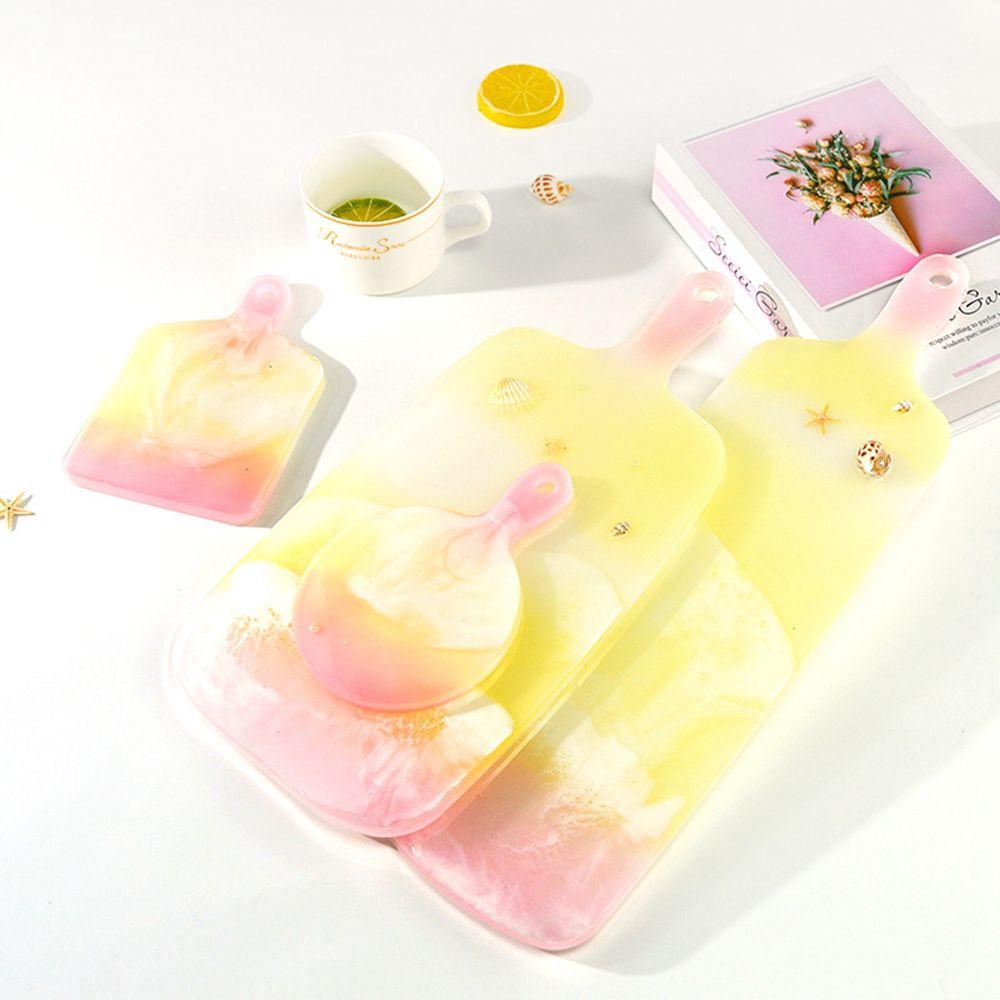 YIYU Khuôn Làm Đế Lót Ly Trái Cây Bằng Nhựa Resin Hình Chữ Nhật / Tròn / Chữ Nhật