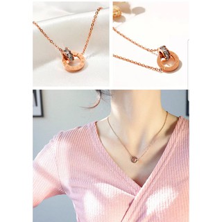 [HÀNG CAO CẤP] Dây chuyền nữ Titan không han gỉ- Mẫu 2 mặt tròn lồng vào nhau