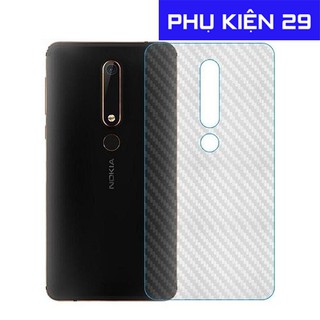 [Nokia X6/Nokia 6.1 Plus] Dán lưng 3D vân Cacbon - Carbon, Kính chống xước Camera