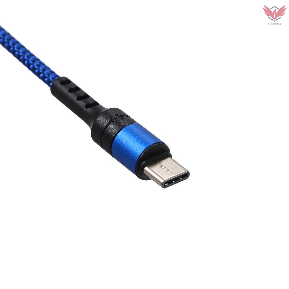 Dây Cáp Sạc 3 Trong 1 Cổng Micro Usb / Type-C Bện Nylon 1.2m Cho Iphone Huawei Samsung