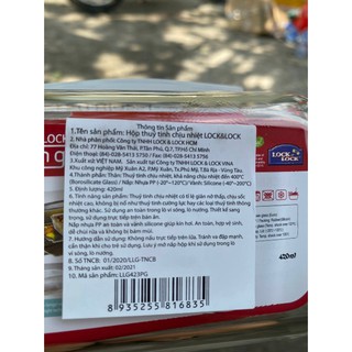 Hộp thủy tinh Lock and Lock 420ml