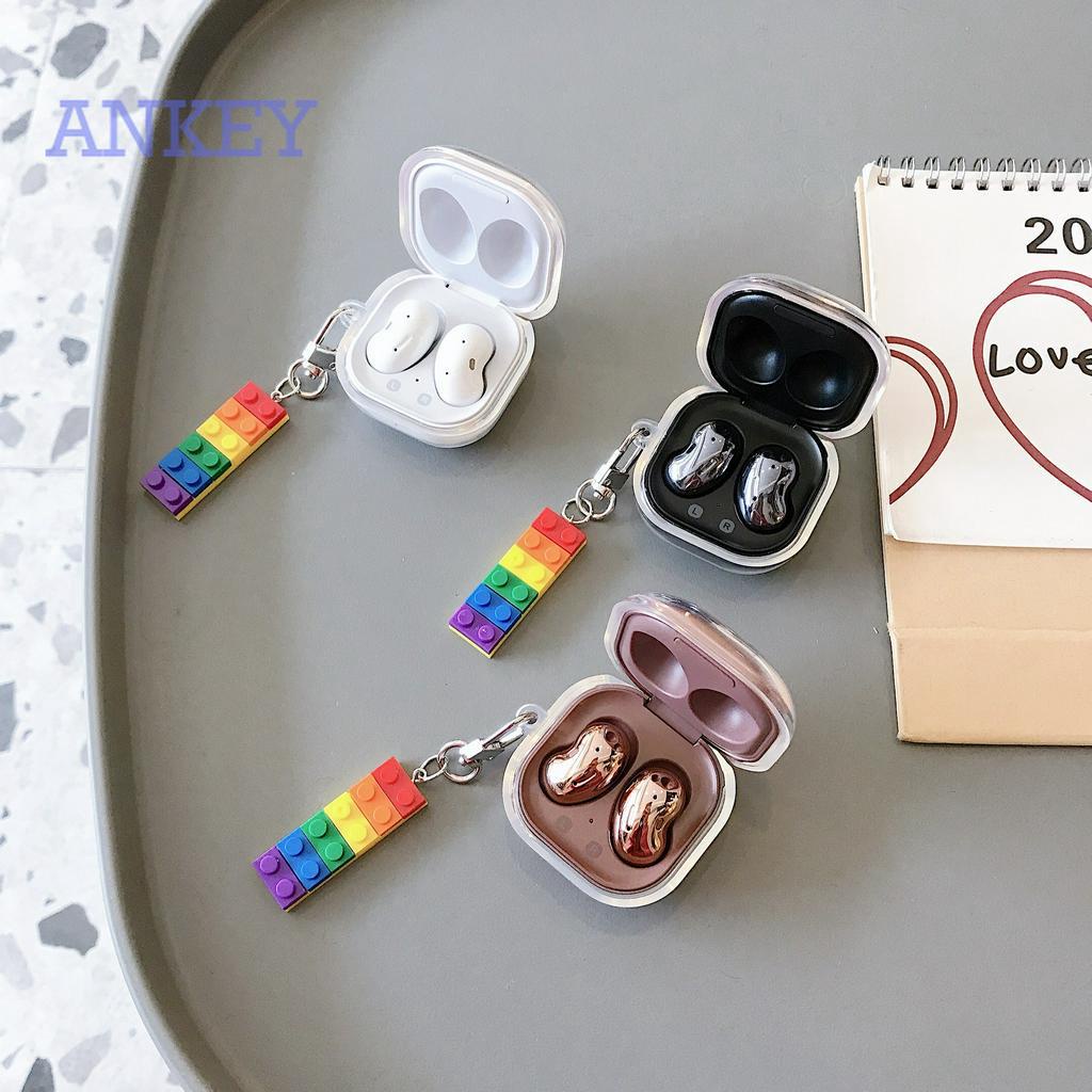 Samsung Galaxy Buds Live / Buds Pro / Buds 2 case TPU Case for Earphone Headset Anti-fall Protective Cover for Galaxy Buds Live case Silicone Case Cover Headphone Shell LEGO Building blocks with pendant