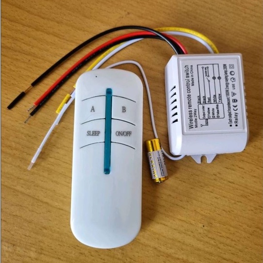 Công tắc điều khiển từ xa xuyên tường không dây 2 cổng điều khiển 2 đèn hoặc 2 hệ thống đèn độc lập ( 2 kênh)