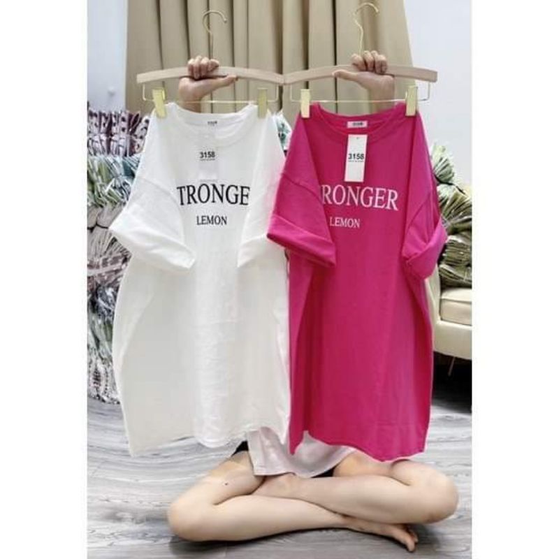 Áo thun tay lỡ 3158 cotton khô form rộng nam nữ unisex STRONGER