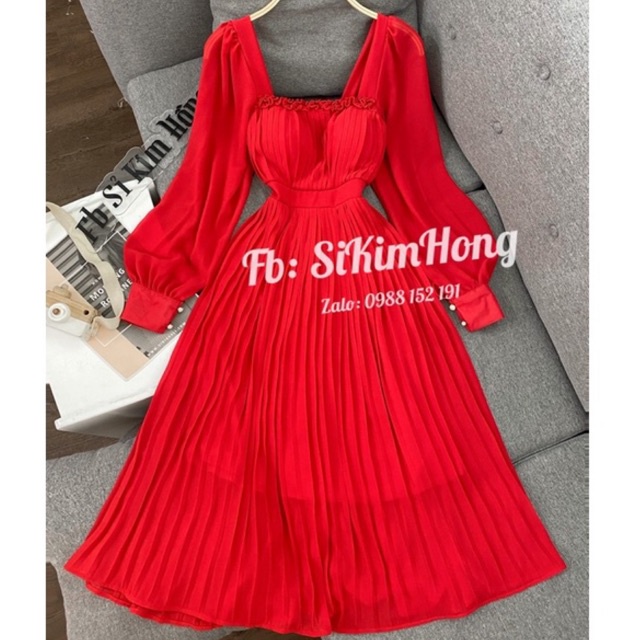 Đầm dập ly tay dài sang trọng Mã 38860 ( Ảnh shop chụp thật chính chủ) | BigBuy360 - bigbuy360.vn