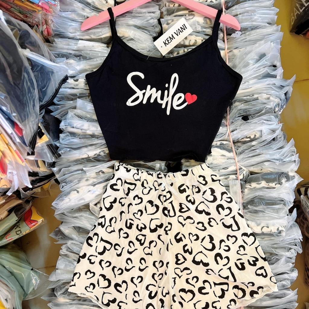 Set đồ bộ nữ mặc nhà áo 2 dây và quần đùi dễ thương Maimaihome