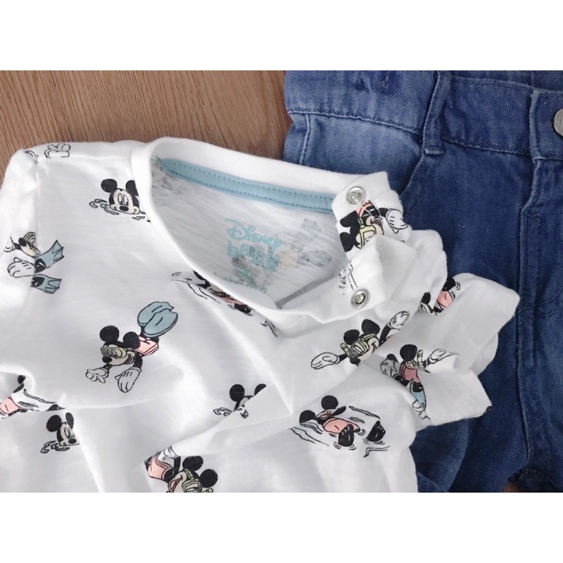 Set bộ thun mickey quần jean sz 3-24M
