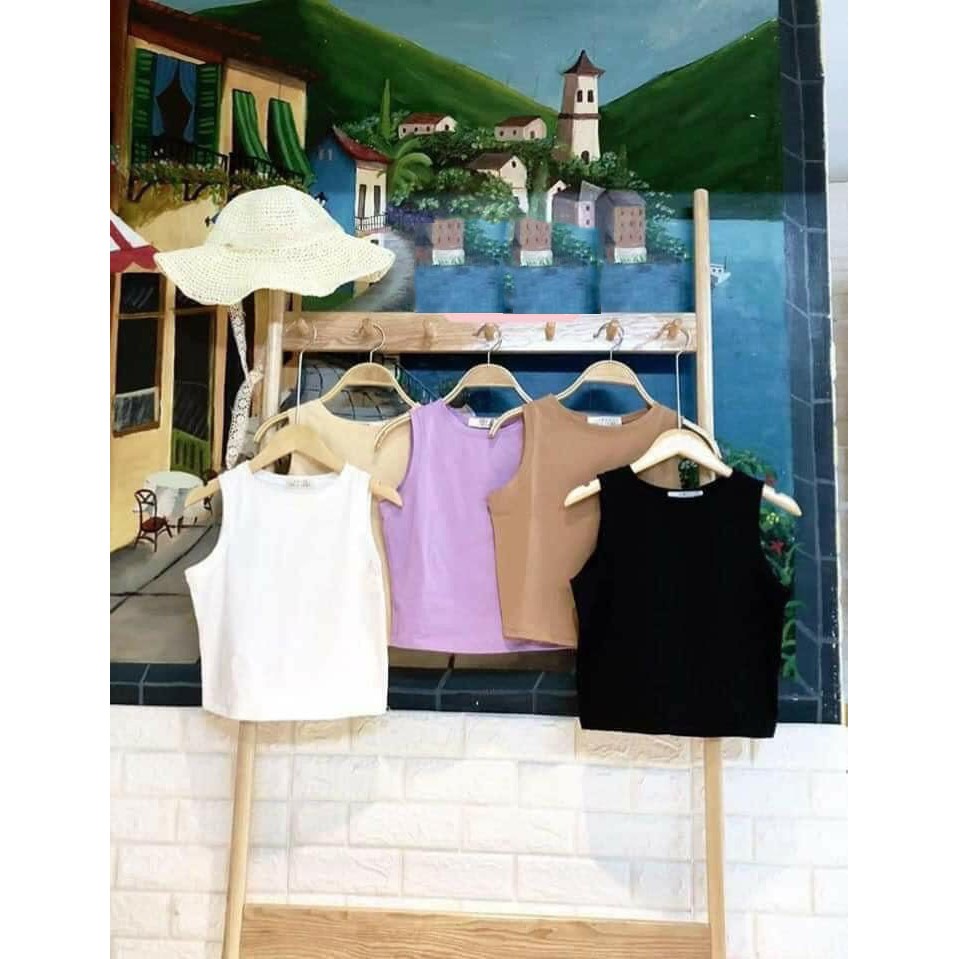 [CÓ ẢNH THẬT] Áo ba lỗ croptop xinh xắn