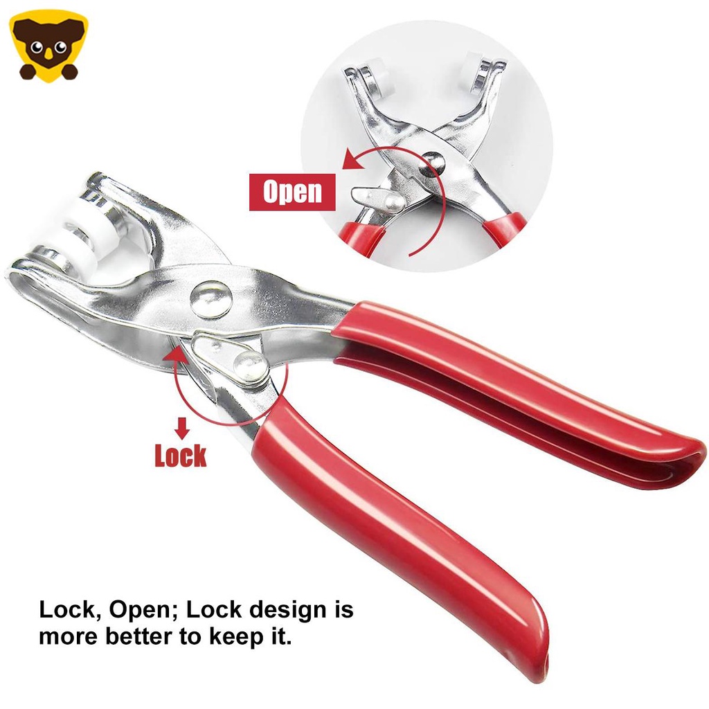 Bộ dụng cụ bắt nút bấm 100 bộ nút bấm 10mm Nút bấm năm móng bằng kim loại với kìm buộc