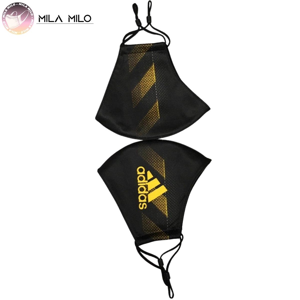 Khẩu trang vải kháng khuẩn in logo 3D 3 lớp cao cấp - Khẩu trang vải đen người lớn