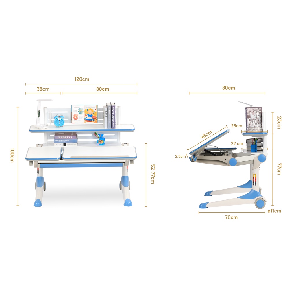 Bàn Học Thông Minh Chống Gù Chống Cận Hanover D01L - Chính Hãng D'ergo