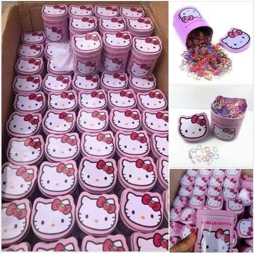 Hộp 2000 chiếc dây chun buộc tóc Hello Kitty dễ thương cho bé MH243