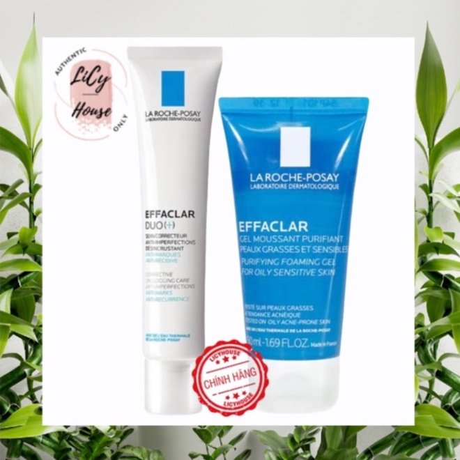 Set Kem Giảm Mụn La Roche Posay - Tuýp Duo+ (40ml) tặng Sữa Rửa Mặt Effaclar (50ml) - licyhouse