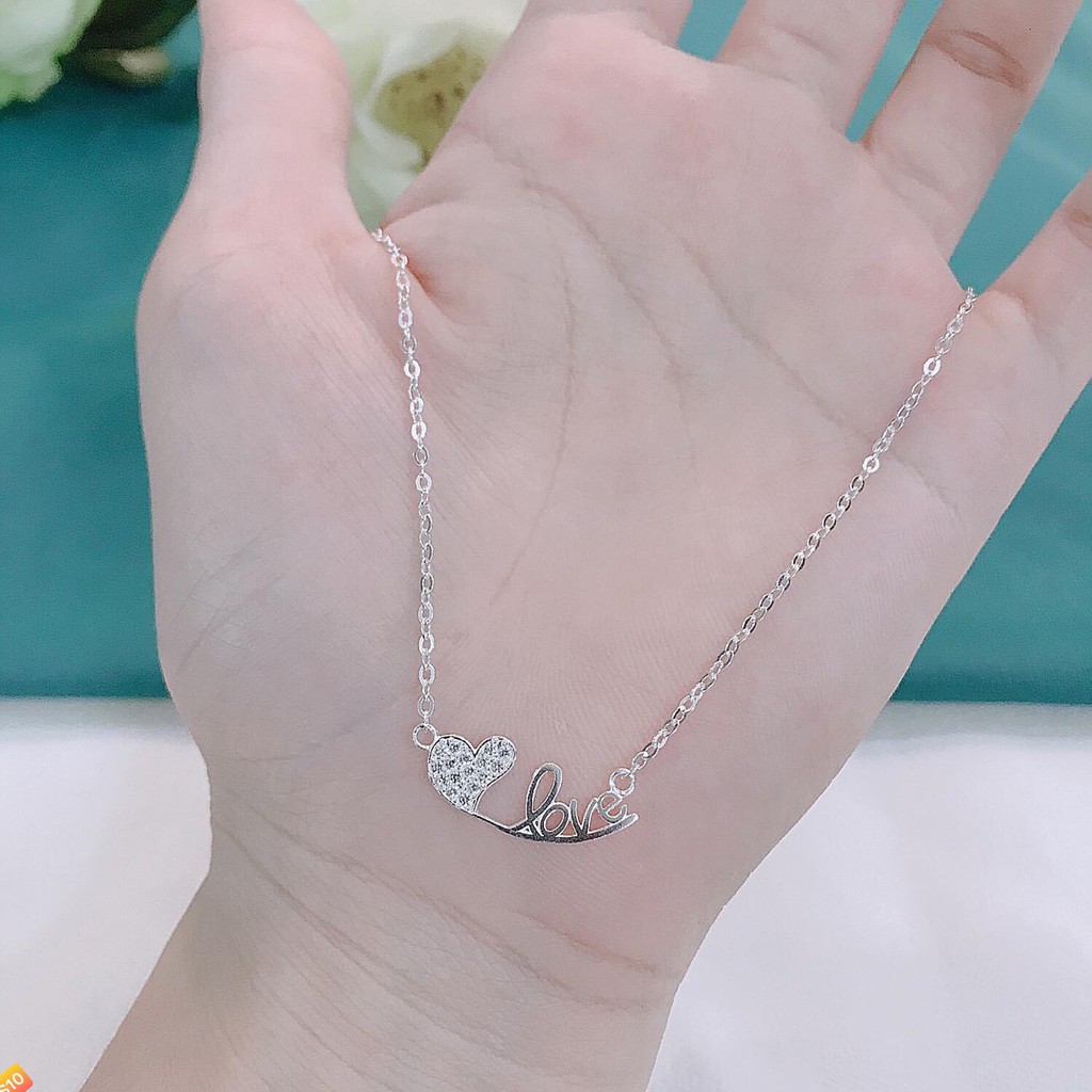 Dây chuyền chữ Love liền mặt - Bạc ta