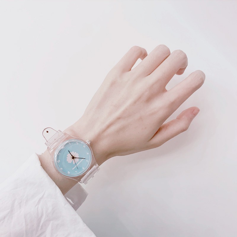 (Giá Sỉ) Đồng hồ thời trang nữ Peace C109 hoa cúc dây silicon trong suốt, chống nước nhẹ, bảo hành 6 tháng | BigBuy360 - bigbuy360.vn