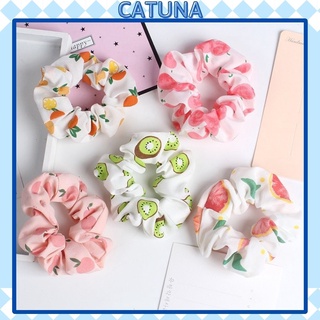 Dây buộc tóc Scrunchies Catuna cột tóc vải họa tiết hoa quả xinh xắn SC13